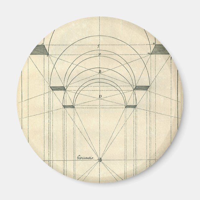 Vintage Architektur, Renaissance Arch-Perspektive Magnet (Vorne)