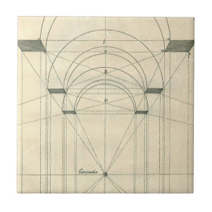 Vintage-Architektur, Renaissance-Bogenperspektive Fliese