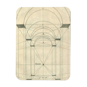 Vintage-Architektur, Renaissance-Bogenperspektive Magnet