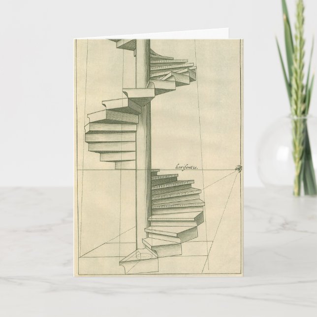 Vintage Architekturtreppen, Spiraltreppe Karte (Vorderseite)