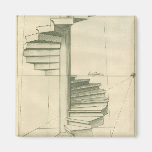 Vintage Architekturtreppen, Spiraltreppe Magnet