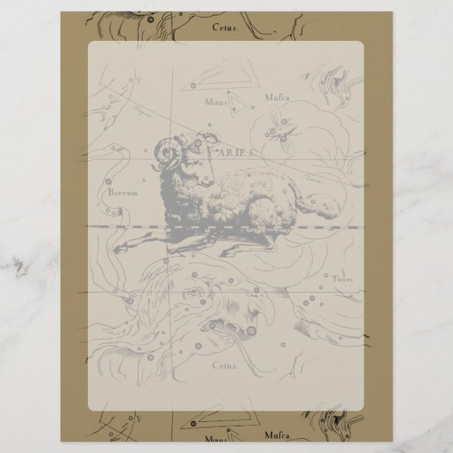 Vintage Aries Map Hevelius 1690 (Vorderseite)