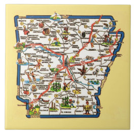Vintage Arkansas Map Ceramic Tile Fliese