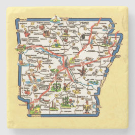 Vintage Arkansas Map Ceramic Tile Steinuntersetzer