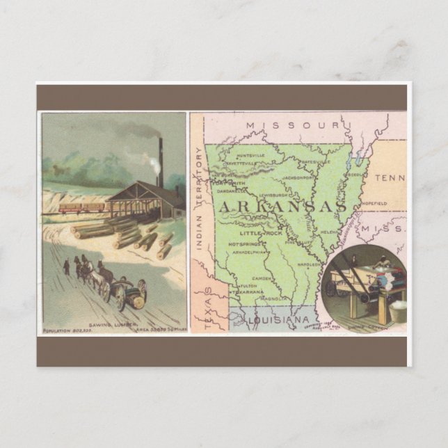 Vintage Arkansas Postkarte (Vorderseite)