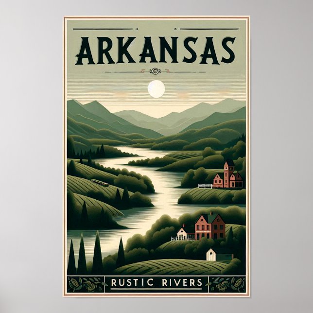 Vintage Arkansas Rustic Rivers Poster (Devant)