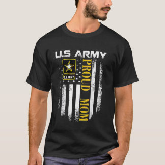 Vintage-Armee-Stolze Mutter Mit Amerikanischer Fla T-Shirt