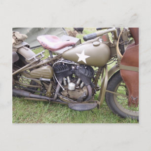 Vintage Armeemotorrad Postkarte