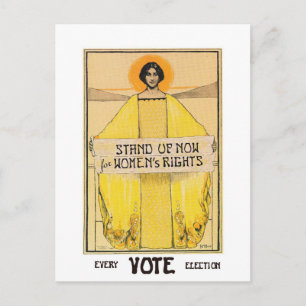 Vintage Art Abstimmung Frauenrechte Postkarte