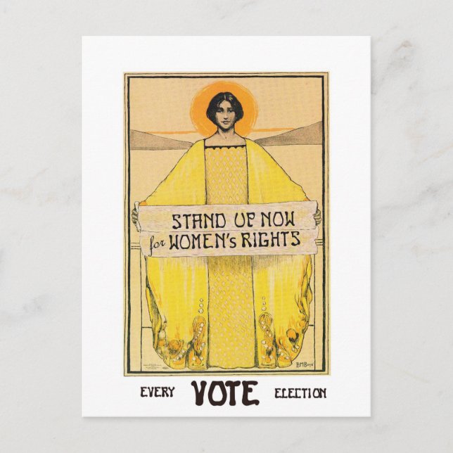Vintage Art Abstimmung Frauenrechte Postkarte (Vorderseite)