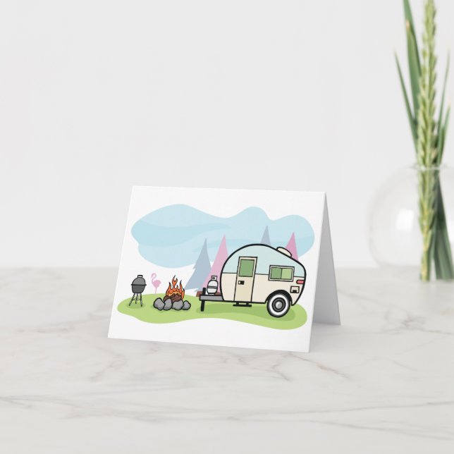 Vintage Art-Camper-Mitteilungskarten Karte (Vorderseite)