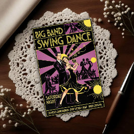 Vintage Art Deco 1940s Swing Dance Postkarte