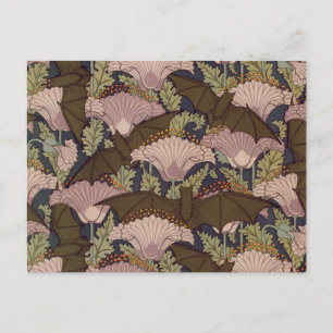 Vintage Art Deco Bat und Blume Postkarte
