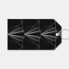 Vintage Art Deco Black and White Geometric  Geschenkanhänger
