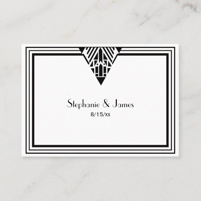 Vintage Art Deco Black WhFrame #1 Platzkarten #2 (Vorderseite)