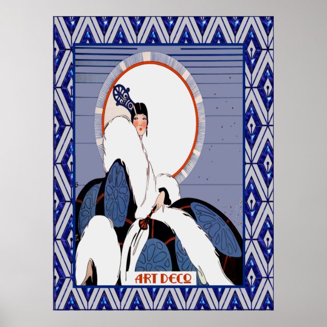 Vintage Art Deco (blau) Poster (Vorne)