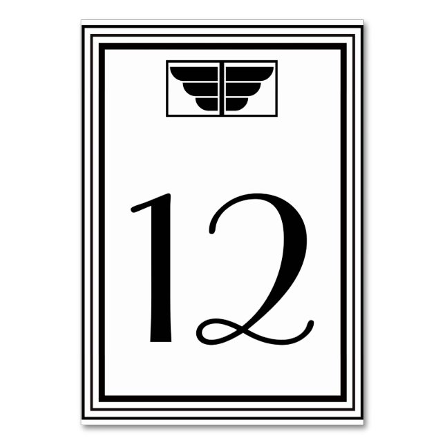 Vintage Art Deco Blk Frame #2 H Tischnummer (Rückseite)