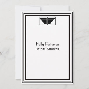 Vintage Art Deco Blk Frame #2 V Brautparty Einladung