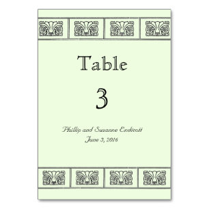Vintage Art Deco Blume Border Wedding Table Card Tischnummer
