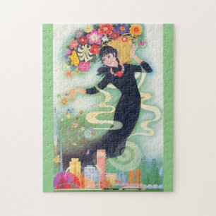 Vintage Art Deco Blumenfrau