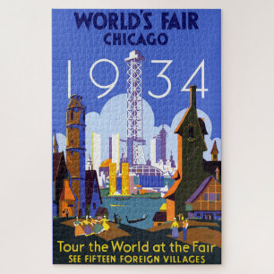 Vintage-Art Deco Chicago 1934 Weltausstellungspost