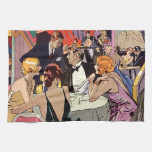 Vintage-Art-Déco-Cocktailparty im Nachtclub Geschirrtuch