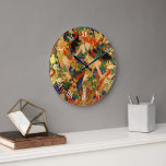 Vintage Art Deco, Diana und ihre Nymphen oder die  Große Wanduhr<br><div class="desc">Vintages Bild der Mythologie mit der römischen Göttin Diana und ihren Nymphen in einem exotischen Dschungel. Wilde Tiere und Vögel umgeben sie während ihrer Jagd. Diana war die Göttin der Jagd, des Mondes und der Natur in der römischen Mythologie. Sie hatte den Power, mit den Tieren zu sprechen. Sie wurde...</div>