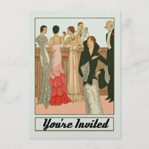 Vintage Art Deco Elegante Jubiläumsfeier Einladung