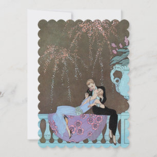 Vintage Art Deco, Feuerwerk Hochzeit Einladung
