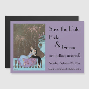 Vintage Art Deco Feuerwerk Hochzeit Save the Date Magneteinladung