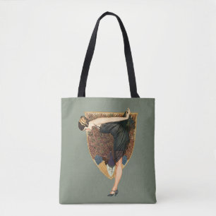 Vintage Art Deco Flapper mit Pfau Tasche