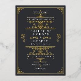 Vintage Art Deco Folieneinladung