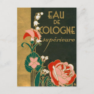 Vintage Art Deco französisches Parfüm Etikett Postkarte