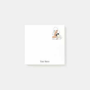 Vintage Art-Deco-Frau mit Blume mit Hut C Post-it Klebezettel