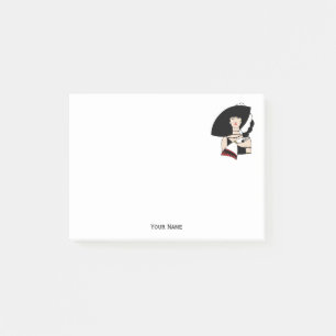 Vintage Art Deco Frau mit Hut Handschuhen in Farbe Post-it Klebezettel