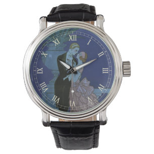Vintage-Art Deco, Frischvermählte, Oui von George  Armbanduhr