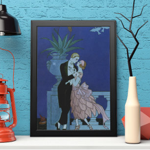 Vintage Art Deco Frischvermählte, Oui von George B Poster