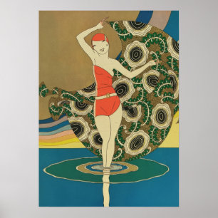Vintage Art Deco - Für Alle - Strand Poster