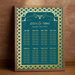 Vintage Art-Déco-Gatsby-Hochzeitssitze der 20er Ja Foliendrucke