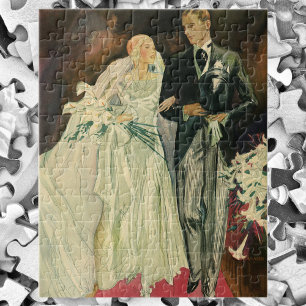 Vintage-Art-Deco-Hochzeit Braut und Bräutigam Fris