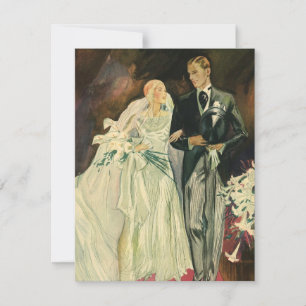 Vintage Art Deco Hochzeit Braut und Bräutigam Fris Einladung