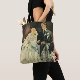Vintage-Art-Déco-Hochzeit Braut und Bräutigam Fris Tasche