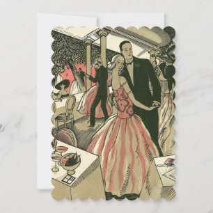 Vintage Art Deco Hochzeit, Erster Tanz der Frischv Einladung