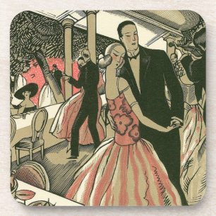 Vintage-Art-Déco-Hochzeit, Erster Tanz der Frischv Untersetzer