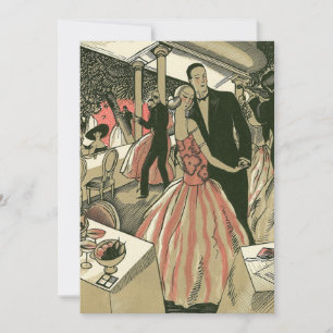 Vintage-Art-Déco-Hochzeit, Ersttanz der Frischverm Ankündigung