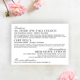 Vintage Art Deco Hochzeitsinformationen Begleitkarte