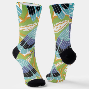 Vintage Art Deco Jazz Pochoir Garten Insekten Socken
