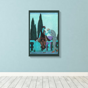 Vintage Art Deco La Villa d'Este von George Barbie Leinwanddruck