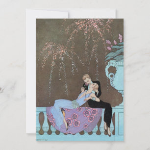 Vintage Art Deco Liebe, Feuerwerk-Verlobungsfeier Einladung