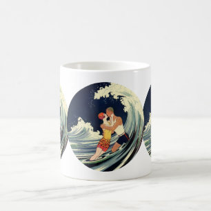 Vintage Art Deco Liebhaber des Kusses in den Welle Kaffeetasse